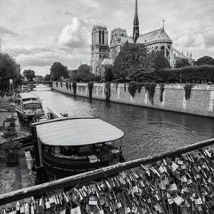 Love Locks Print, Paris Bridge Wall Art, Notre Dame Cathedral, Seine River, France | Travel Photography by TheWorldExplored