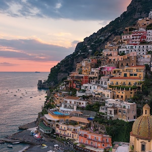 Glimmering Positano Wall Art PRINT Amalfi Coast, Italy Gift Mediterranean Sea Decor Travel Photography by TheWorldExplored image 1
