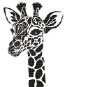 CROSS STITCH PDF-Blackwork Giraffe 15cm x 22cm finished size 14 count