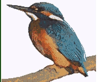 CROSS STITCH KIT- Kingfisher 27cm x 24 cm