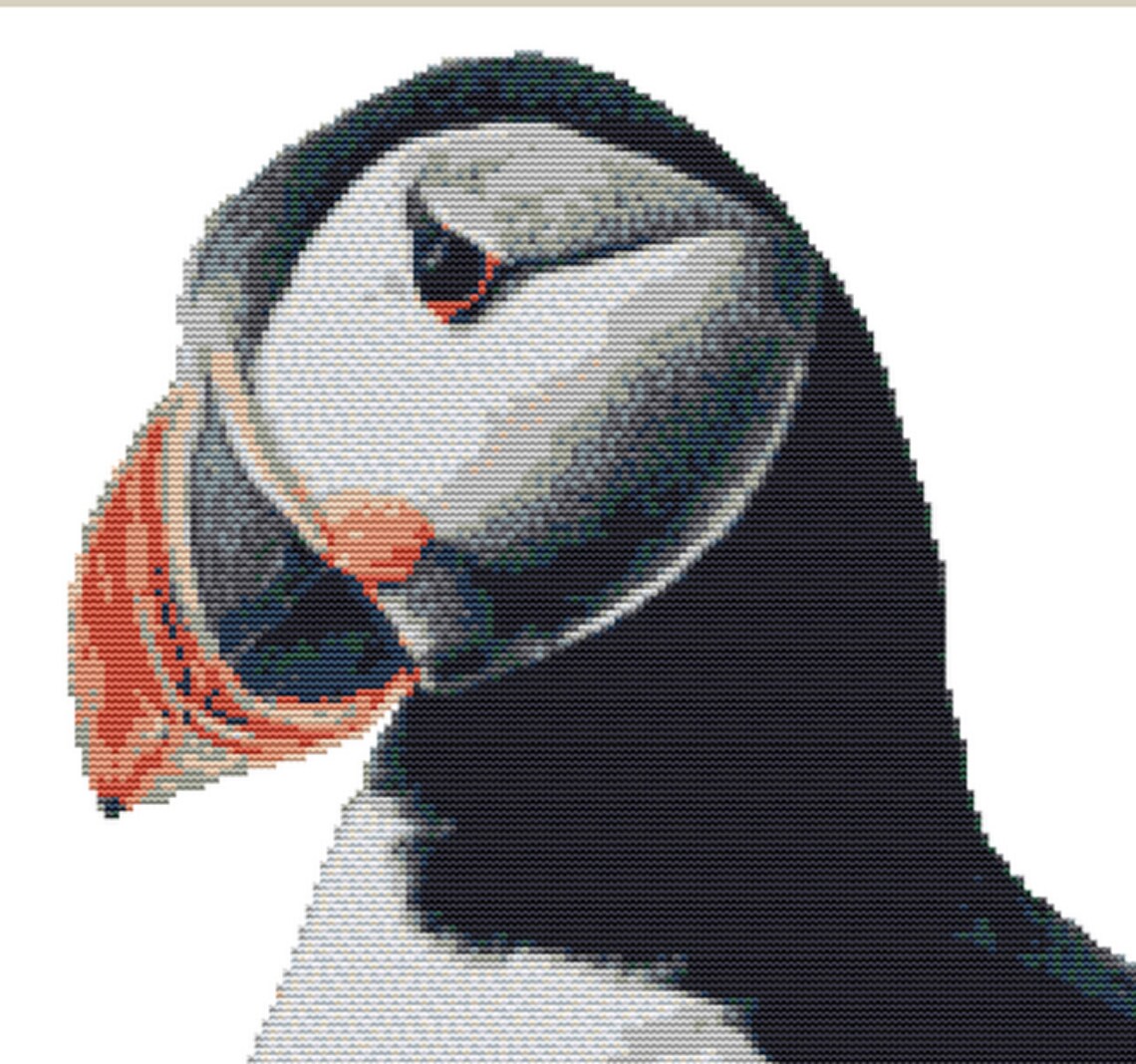 CROSS STITCH KIT Puffin 25cm X 23 Cm - Etsy