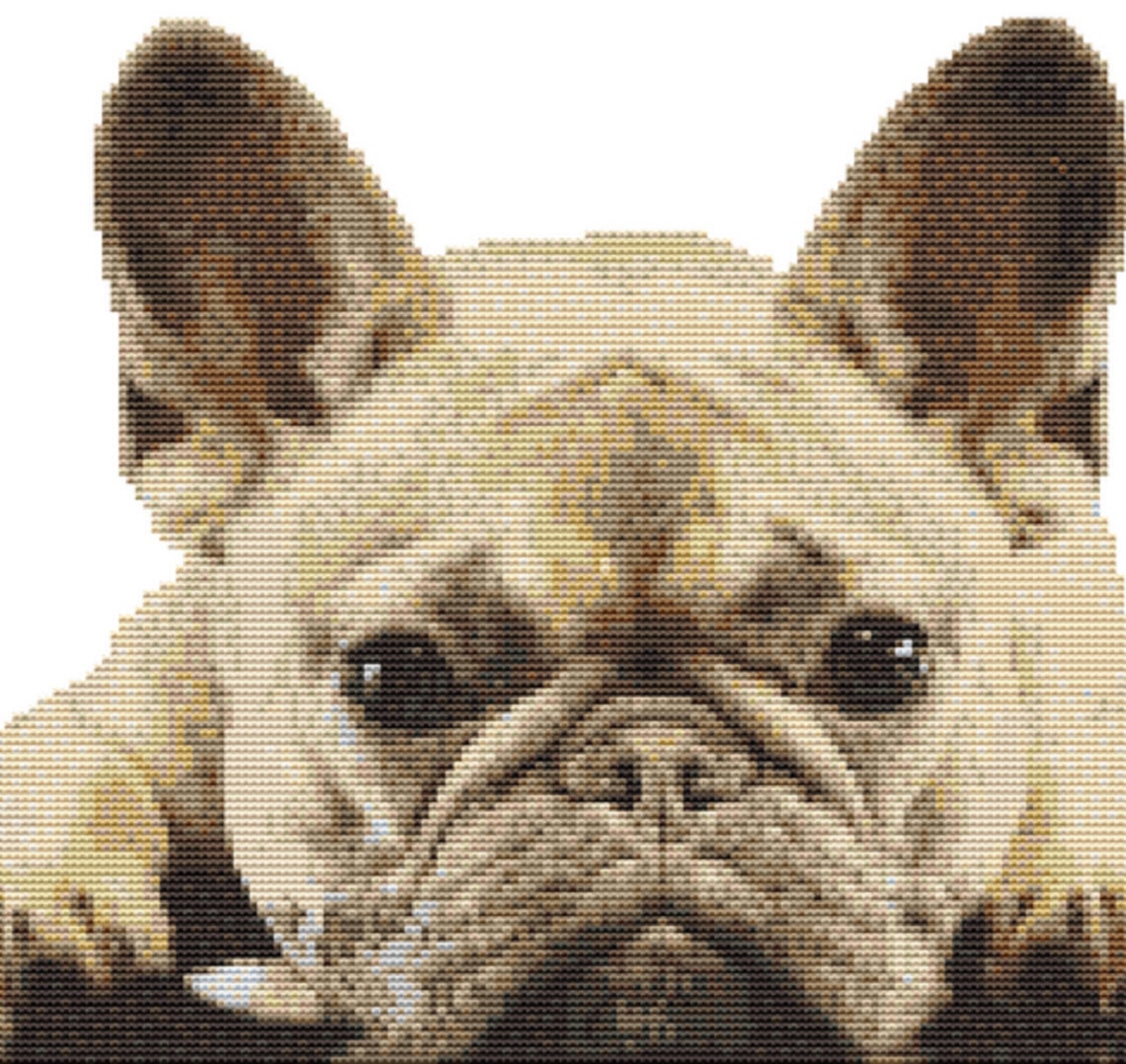 CROSS STITCH KIT French Bulldog 25cm X 23 Cm Full Kit or Etsy