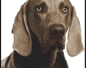 CROSS STITCH KIT- Weimaraner 21cm x 23cm 14 count Full Kit
