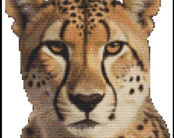 CROSS STITCH KIT - Cheetah 20cm x 19cm Full Kit