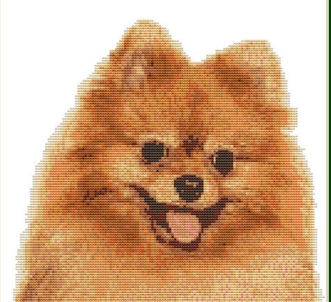 CROSS STITCH KIT- Pomeranian 22cm x 20 cm Full Kit - Etsy 日本