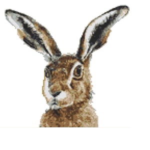 Hare Cross Stitch Kit: 21cm Aida Chart