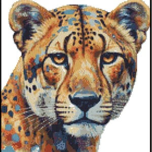 CROSS STITCH KIT- Jaguar 25cm x25cm 14 count