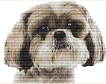 CROSS STITCH KIT- Shih Tzu  24cm x 20 cm full kit