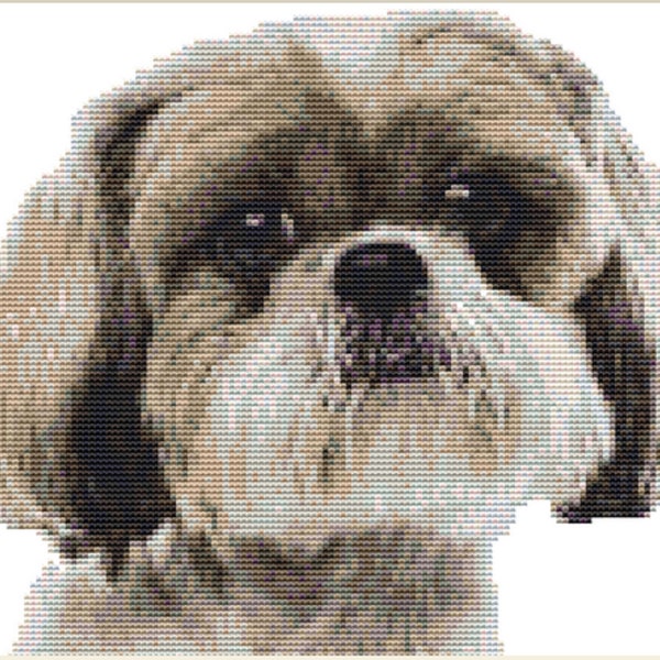 CROSS STITCH KIT- Shih Tzu  24cm x 20 cm full kit or chart only