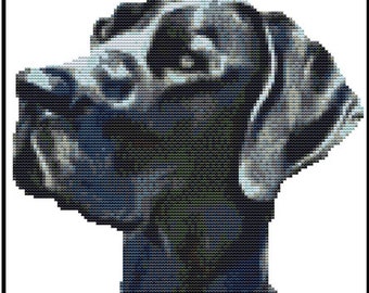 CROSS STITCH KIT - Great dane 21cm x 20cm Full Kit or Chart only