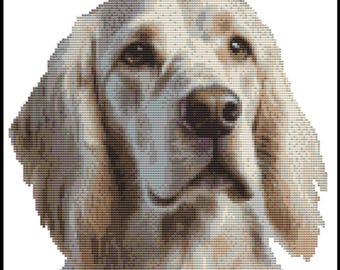 English Setter Cross Stitch Kit: Dog Portrait (23cm)