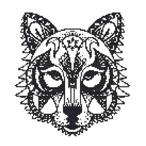 Cross Stitch Kit - Blackwork Dog 21cm x 24cm 14 count Complete Kit