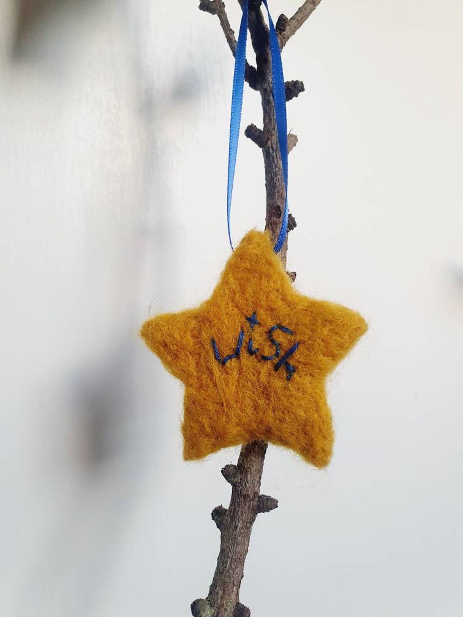 Star Decoration Needle Felted Star Hanging Decoration Etsy UK