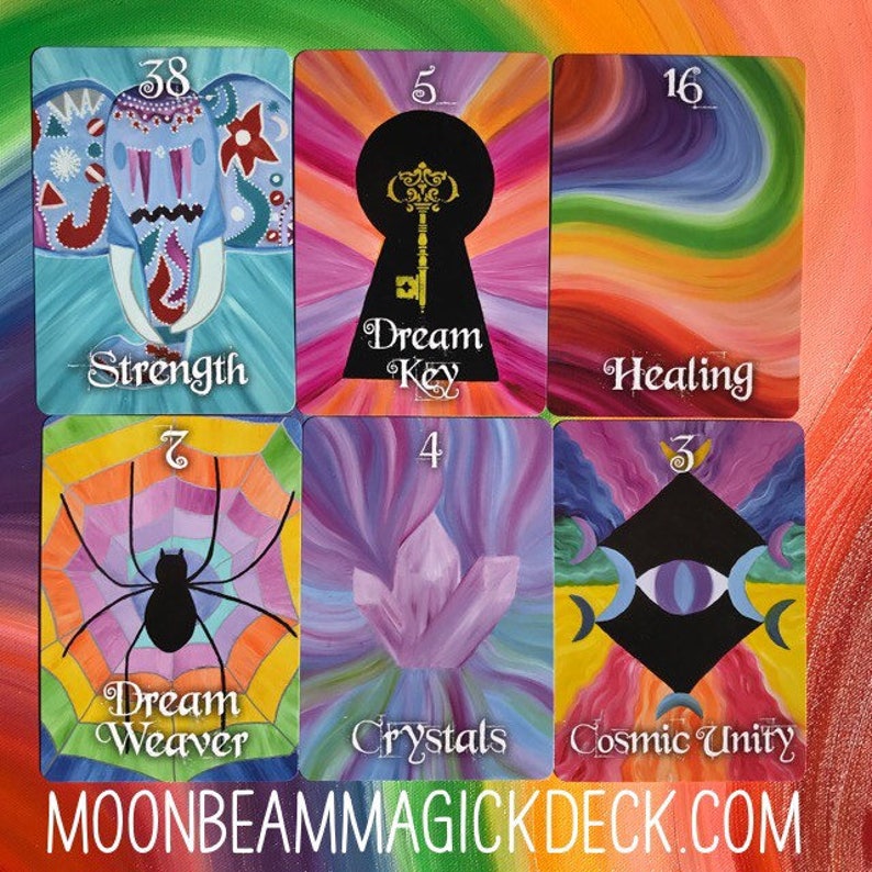 Magick Oracle Card Deck SIGNED rainbow GIFT divination moon tarot psychic witchy artist author Sapphire Moonbeam image 2