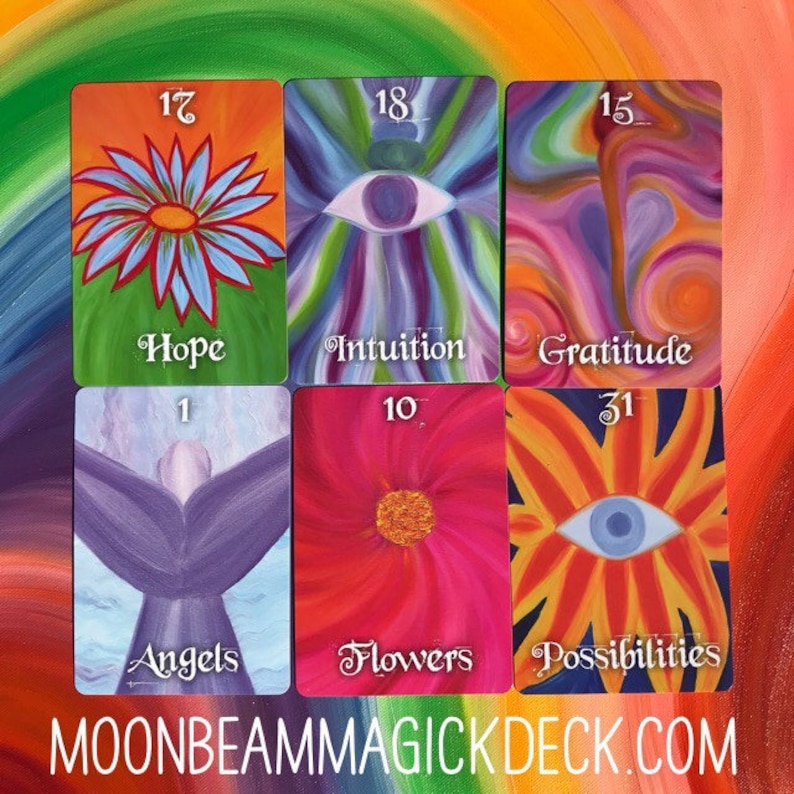 Magick Oracle Card Deck SIGNED rainbow GIFT divination moon tarot psychic witchy artist author Sapphire Moonbeam Bild 3