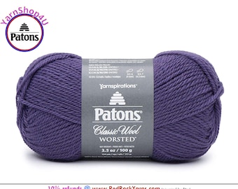 PANSY - Patons Classic Wool Worsted Yarn Medium Weight (4). 100% wool yarn. 3.5oz | 194 yards (100g | 177m)