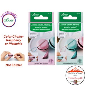Clover Sweet'n Sharp Macaron. Magnetic Needle holder and sharpener. Available in Raspberry (#4130) and Pistachio (#4131)