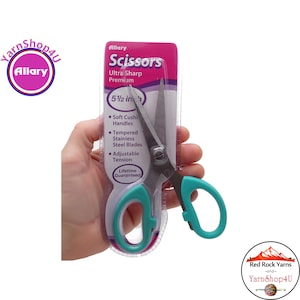 5.5" Allary Ultra Sharp Soft Cushion Scissors with teal colored handle