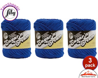 DAZZLE BLUE 3 Pack! 2.5oz | 120yd The Original Lily Sugar N Cream 100% Cotton Yarn. 3 Skeins Bulk Buy!