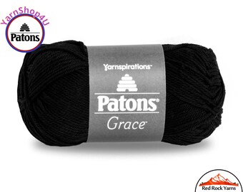 NIGHT Patons Grace yarn Light weight #3. 100% Mercerized Cotton, 1.75 oz | 136 yards (50 g | 125 m) Item #246062, Color #62040