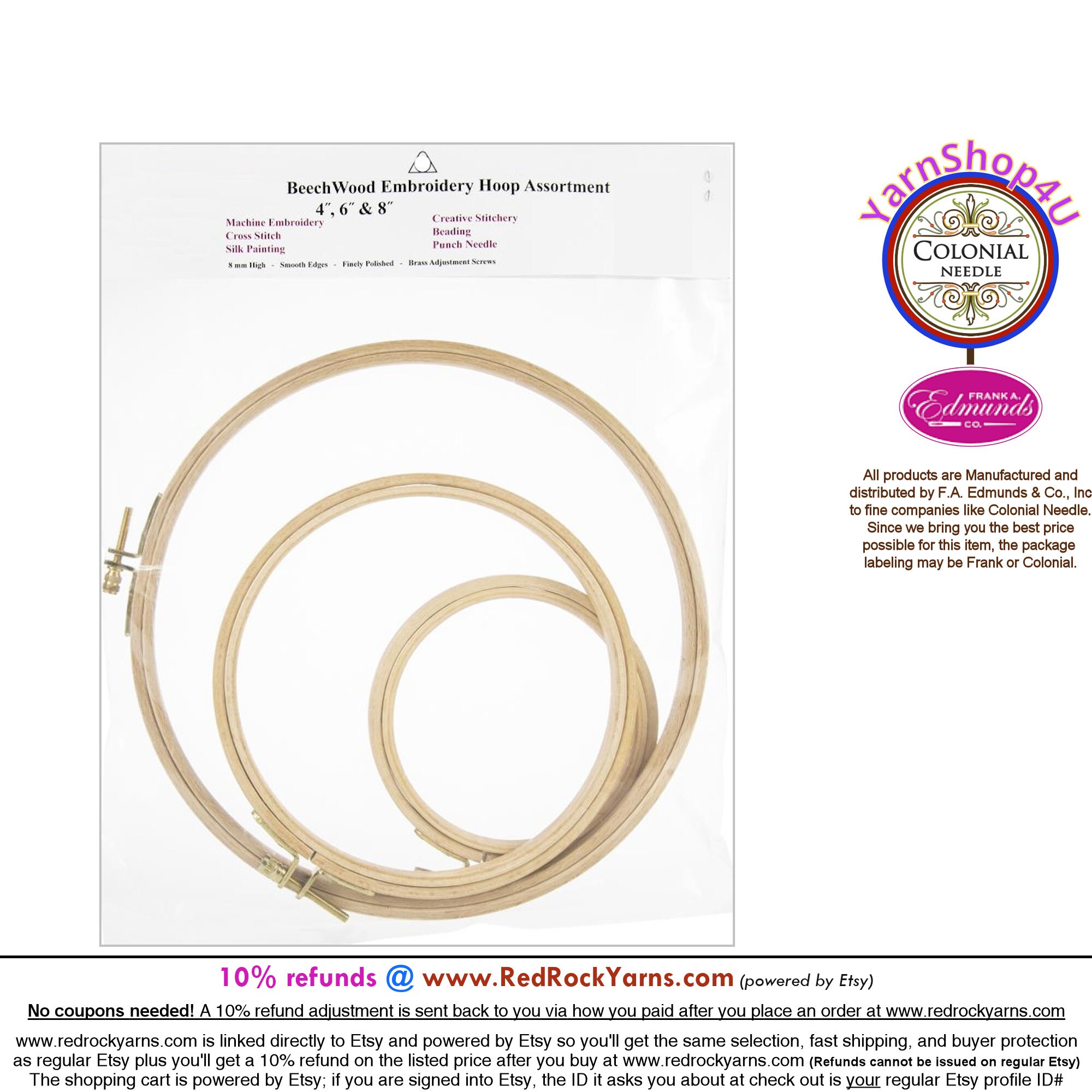 Frank A. Edmunds 12'' Round German Quilting Hoop