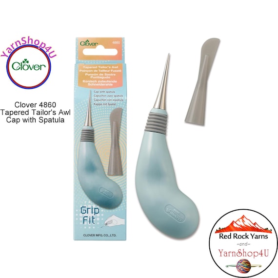 Grip Fit Awl with cap and Spatula. For pulling out stitches and feeding fabric. Use the cap to push out corners or press seams! Clover #4860