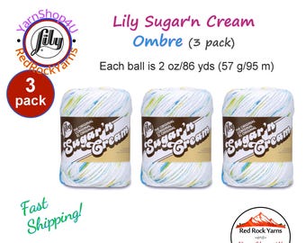 SUMMER PRINTS 3 Pack! 2oz | 95yds. Lily Sugar N Cream The Original 100% Cotton Yarn. 2 ounces / 95 yards ea. 3 skeins Bulk Buy!