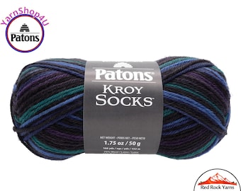 MAGIC STRIPES - Patons Kroy Socks Yarn is 1.75oz | 166yds Super Fine Weight (1) Sock Yarn. A Blend of 75/25% Wool/Nylon (50g | 152m)