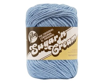 LIGHT BLUE (LT Blue) - 2.5oz | 120yd The Original Lily Sugar N Cream 100% Cotton Yarn (2.5 ounce / 120 yards)