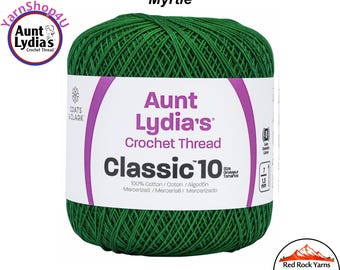 MYRTLE GREEN - Aunt Lydia's Classic 10 Crochet Thread. 350yds. Item #154-0484