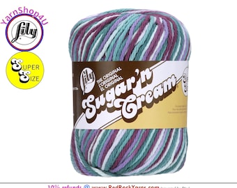 CROWN JEWELS Super Size 3oz | 143yds. 100% Cotton yarn. Original Lily Sugar N Cream (3 ounces | 143 yards). Color #19313