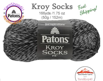 SIDEWALK COLORS - Patons Kroy Socks FX Yarn is 1.75oz | 166yds Super Fine Weight (1) Sock Yarn. A Blend of 75/25% Wool/Nylon (50g | 152m)