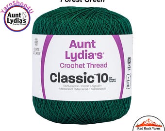 FOREST GREEN - Aunt Lydia's Classic 10 Crochet Thread. Item #154-0449