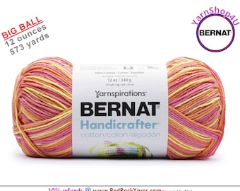 PLAYTIME - 12oz | 573 yards! Bernat Handicrafter Big Ball 100% Cotton Yarn. Item 16203434059