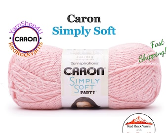 SOFT PINK SPARKLE - Caron Simply Soft Party! 3 oz / 164 yds (85 g / 150 m) 99% Acrylic, 1 percent Metallic (3 ounce / 164 yards) Color #0030