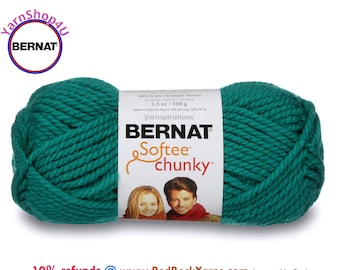 EMERALD Bernat Softee Chunky Yarn Super Bulky Yarn. 3.5oz | 108yds | 100% Acrylic Yarn. Item 16112828200