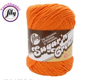 HOT ORANGE - 2.5oz | 120yd The Original Lily Sugar N Cream 100% Cotton Yarn (2.5 ounce / 120 yards)