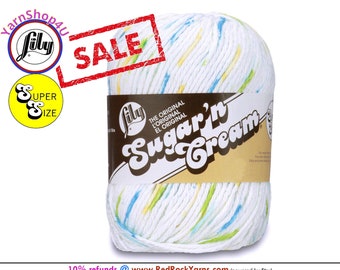 CLEARANCE SALE! Summer Prints Super Size 3oz | 143yds. 100% Cotton yarn. Original Lily Sugar N Cream (3 ounces | 143 yards). Color #19747