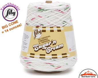 HOLLY JOLLY 14oz Cotton Cone Yarn, Lily Sugar N Cream 14oz / 674 yards. 100% cotton yarn. Item# 10300202717