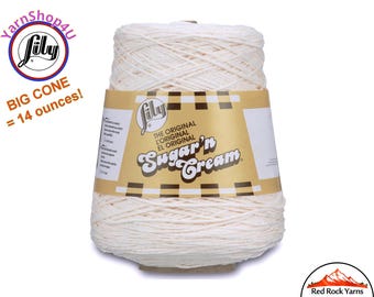 SOFT ECRU - 14oz | 674 yards Cone. Lily Sugar N Cream Cotton yarn. 100% cotton. Item# 10300202005