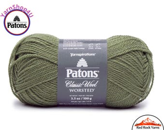 MEADOW - Patons Classic Wool Worsted Yarn Medium Weight (4). 100% wool yarn. 3.5oz | 194 yards (100g | 177m)