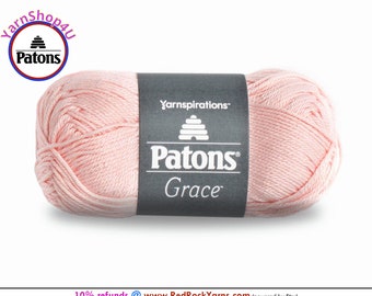 BLUSH Patons Grace yarn Light weight #3. 100% Mercerized Cotton, 1.75 oz | 136 yards (50 g | 125 m) Color #62416