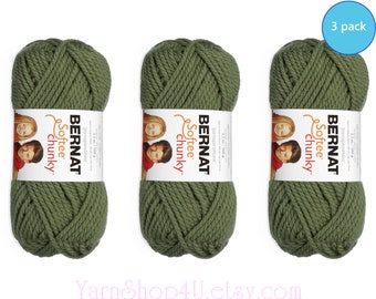 FOREST 3 pack! Bernat Softee Chunky Yarn Super Bulky Yarn. 3.5oz | 108yds | 100% Acrylic Yarn. 3 skeins per pack = Bulk Buy!