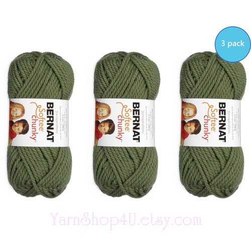TEAL 3 Pack Bernat Softee Chunky Yarn Super Bulky Yarn. 3.5oz Etsy