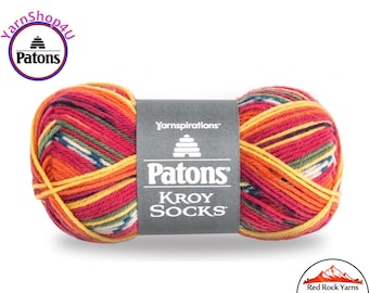 MEXICALA STRIPES - Patons Kroy Socks Yarn is 1.75oz | 166yds Super Fine Weight (1) Sock Yarn. A Blend of 75/25% Wool/Nylon (50g | 152m)
