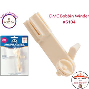DMC Bobbin Winder #6104. For use with plastic or cardboard bobbins. Made of Plastic