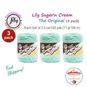 BEACH GLASS 3 Pack! 2.5oz | 120yd The Original Lily Sugar N Cream 100% Cotton Yarn. 3 Skeins Bulk Buy! image 1