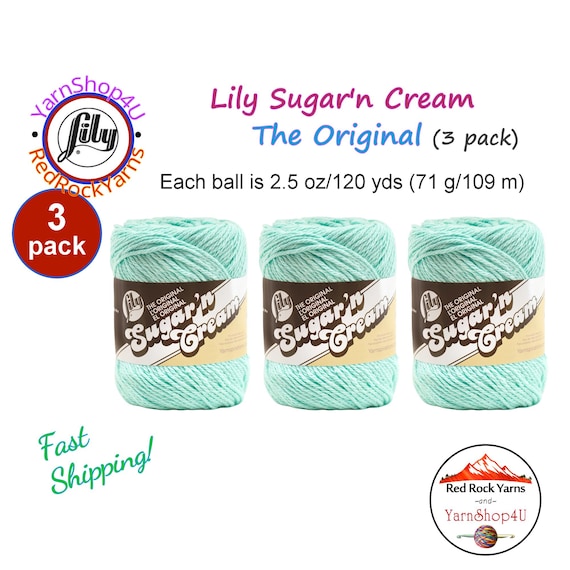 BEACH GLASS 3 Pack! 2.5oz | 120yd The Original Lily Sugar N Cream 100% Cotton Yarn. 3 Skeins Bulk Buy!
