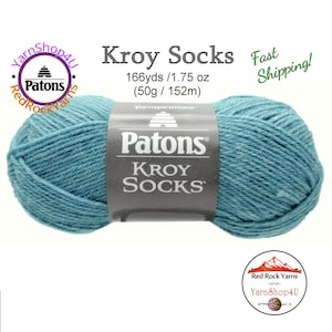 SALTWATER - Patons Kroy Socks Yarn is 1.75oz | 166yds Super Fine Weight (1) Sock Yarn. 75/25% Wool/Nylon (50g | 152m). Color 55739