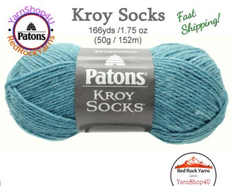 SALTWATER - Patons Kroy Socks Yarn is 1.75oz | 166yds Super Fine Weight (1) Sock Yarn. 75/25% Wool/Nylon (50g | 152m). Color 55739